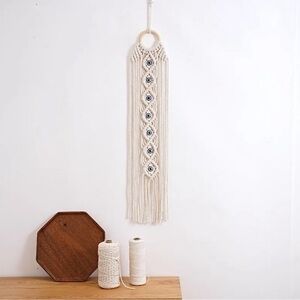 New Boho Good Luck Evil Eye Macramé Wall Accent Protection Hanging Decoration